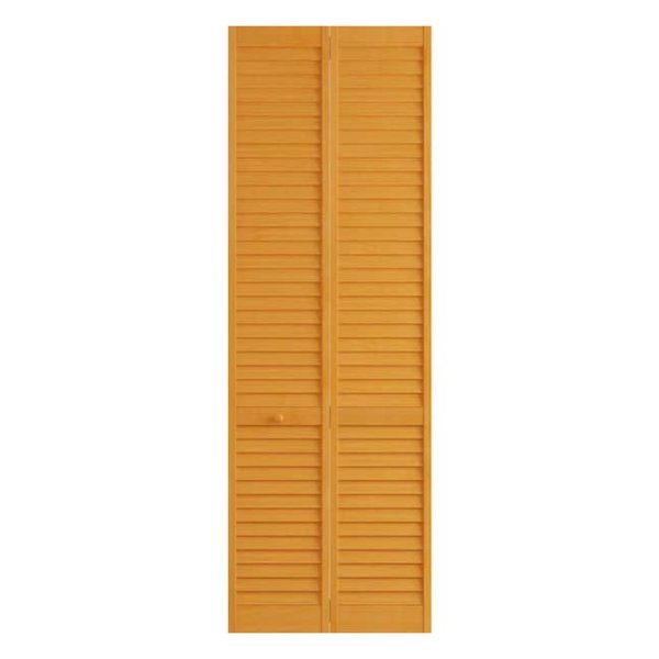 Pine 36 In. X 96 In. Louver Pine Plantation Interior Closet Bi-Fold Door (Golden Oak)