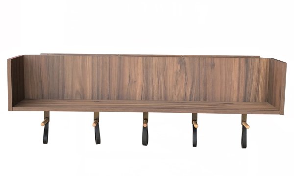 Decor Therapy Allen Entryway 42" Wall Shelf with Storage Loops (Brown)