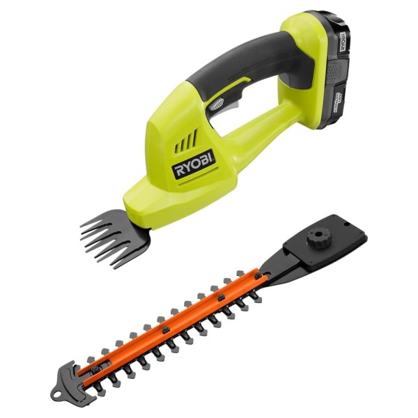 RYOBI ONE+ 18-Volt Lithium-Ion Cordless Grass Shear and Shrubber Trimmer - 1.3 Ah Battery and Charger Included