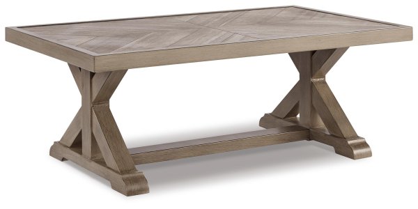 Beachcroft Beige Rectangular Stone Casual Coffee Table