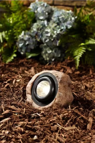 ~ Reach Us For Pallet Pricing ~ Hampton Bay 1-Light Integrated LED 3000K 30 Lumens Outdoor Solar Rock Spot Light