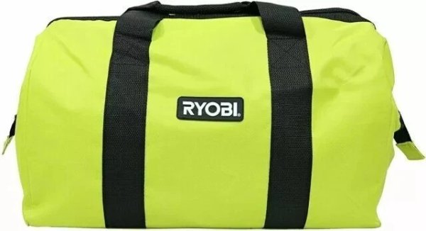 RYOBI Contractor Canvas Tool Bag Large Green Black Soft Side 903209044 NEW