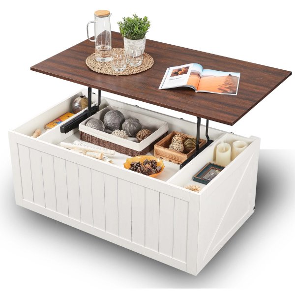 48" Lift Top Coffee Table - White