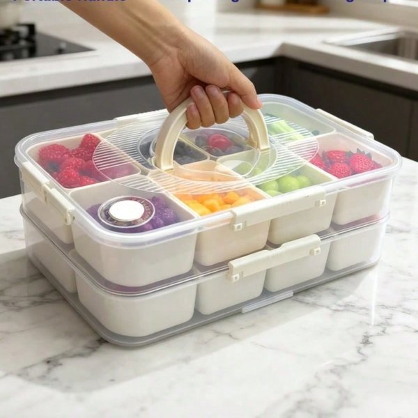 2 Pack Snackle Box Container with 8 Compartments