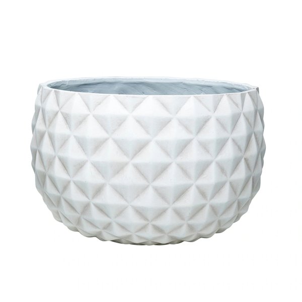Southern Patio Pineapple White Ceramix 12-inch Bowl Planter