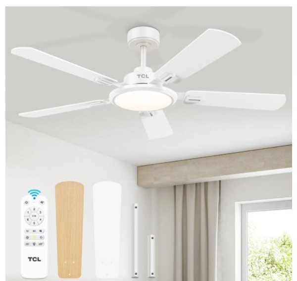 TCL Ceiling Fans with Lights, 52 Inch Ceiling Fan with Light and Remote Control