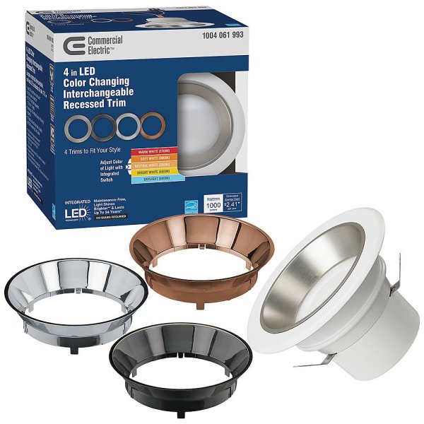 Commercial Electric 4in LED Recessed Light 1000 Lumens Dimmable 53811101