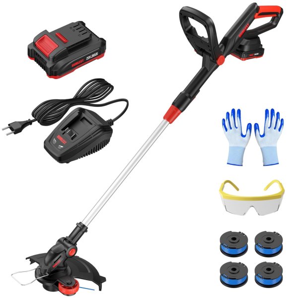 Humlest String Trimmer Cordless with Auto Feed 20V Battery Powered 13  Edger and Weed Trimmer 2 in 1 Electric Grass Trimmer 2.5Ah Battery and Fast Charger Inc